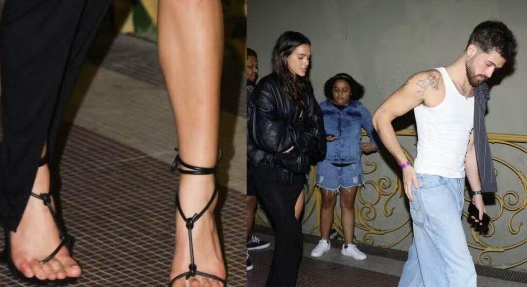 Com Sandália Arrebentada, Bruna Marquezine Deixa Festa Com João Guilherme Com sandália arrebentada, Bruna Marquezine deixa festa com João Guilherme